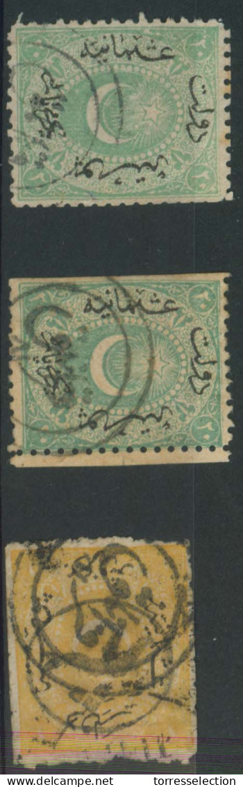 BULGARIA. C.1878. Turkish Period. 3 Diff Stamps, Centrally Cancelled Kizlanik (xxx / R). VF Group. - Altri & Non Classificati