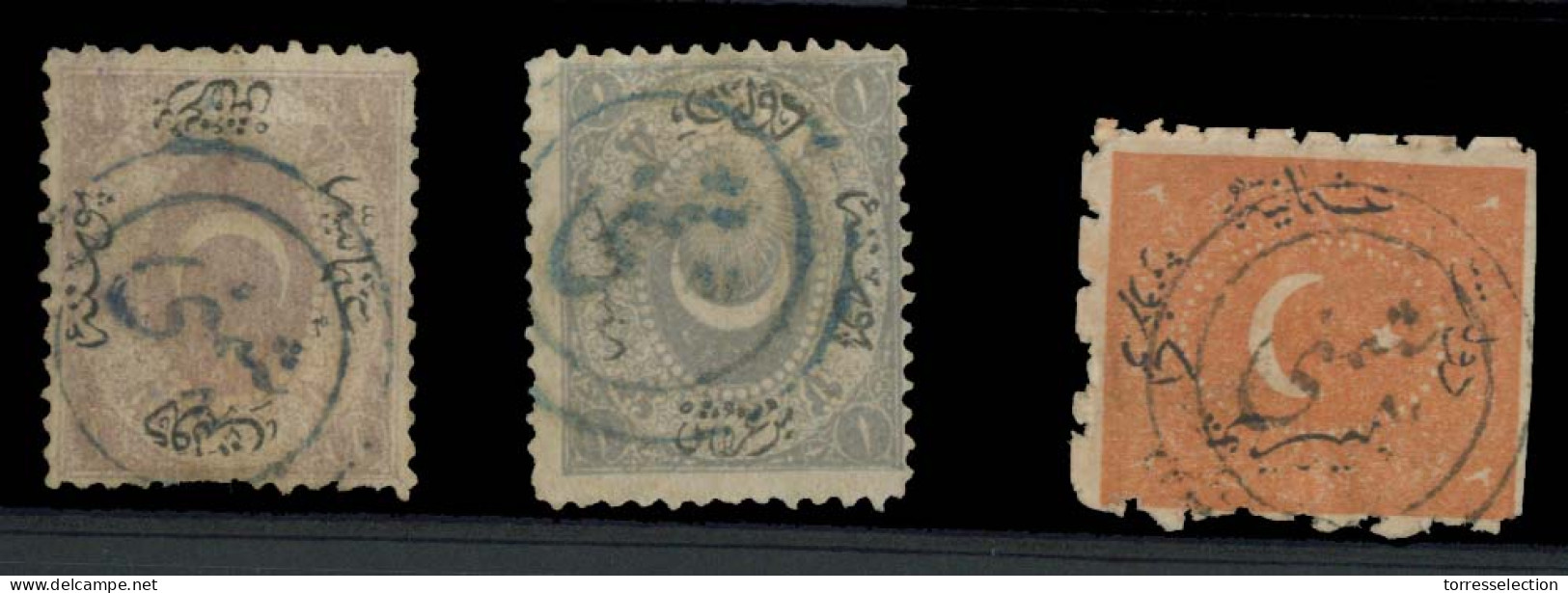 BULGARIA. C.1878. Turkish Period. 3 Diff Stamps, Cancelled Smumni On The Nose. F-VF. - Altri & Non Classificati