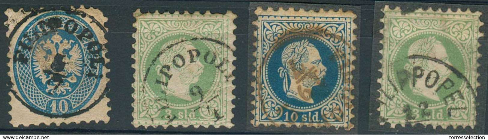 BULGARIA. C.1866-7. Austrain PO Filipopoli Cds. 4 Diff Stamps Incl In Brown Color. Fine. - Altri & Non Classificati