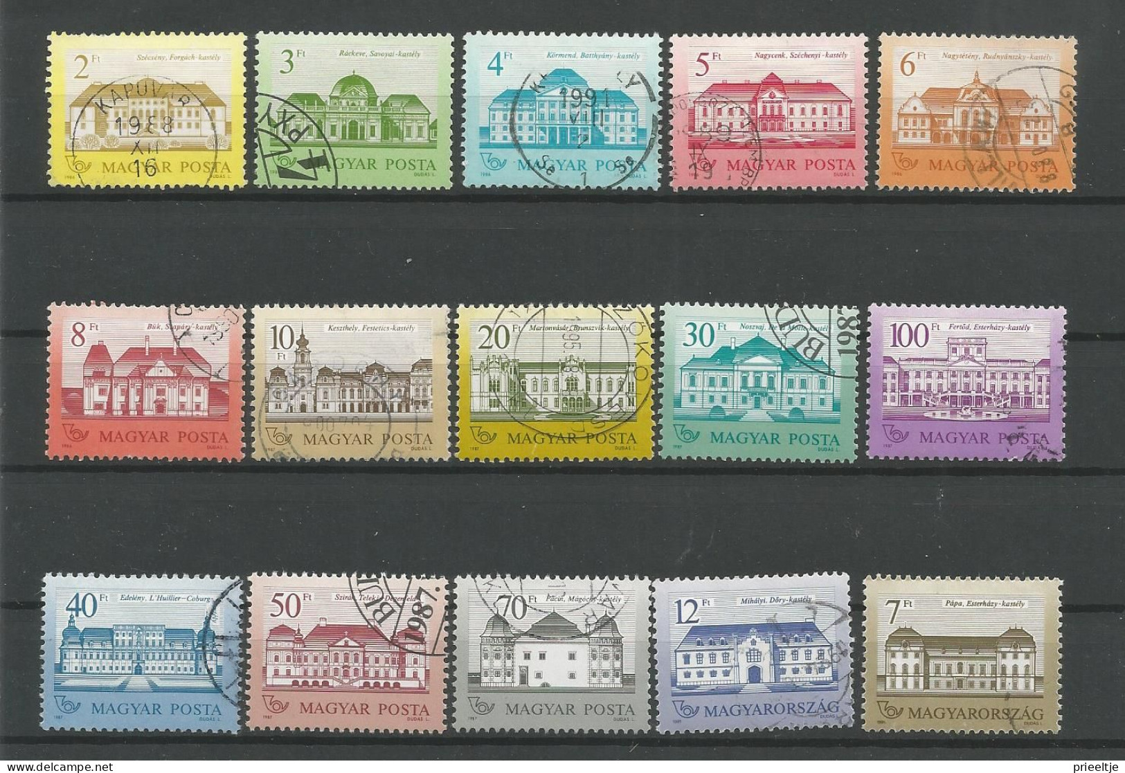 Hungary 1986-91 Castle Definitives Y.T. 3064/69+3110/13+3122/24+3330+3337 (0) - Gebraucht