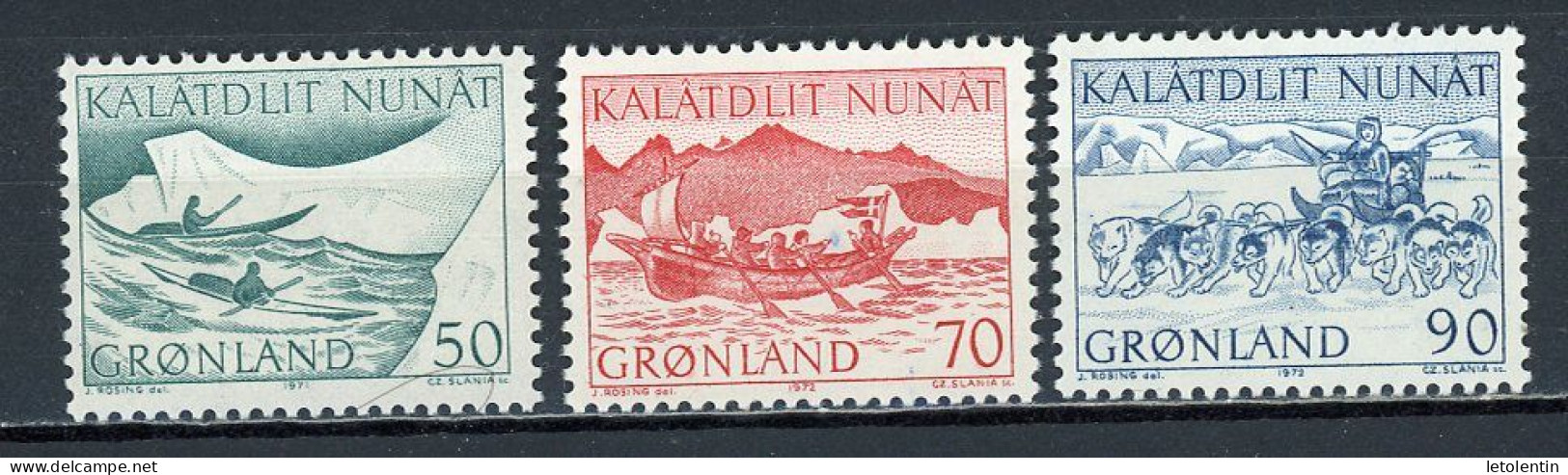 GROENLAND - TRANSPORTS POSTAUX - N° Yvert 66+67+68 ** - Unused Stamps