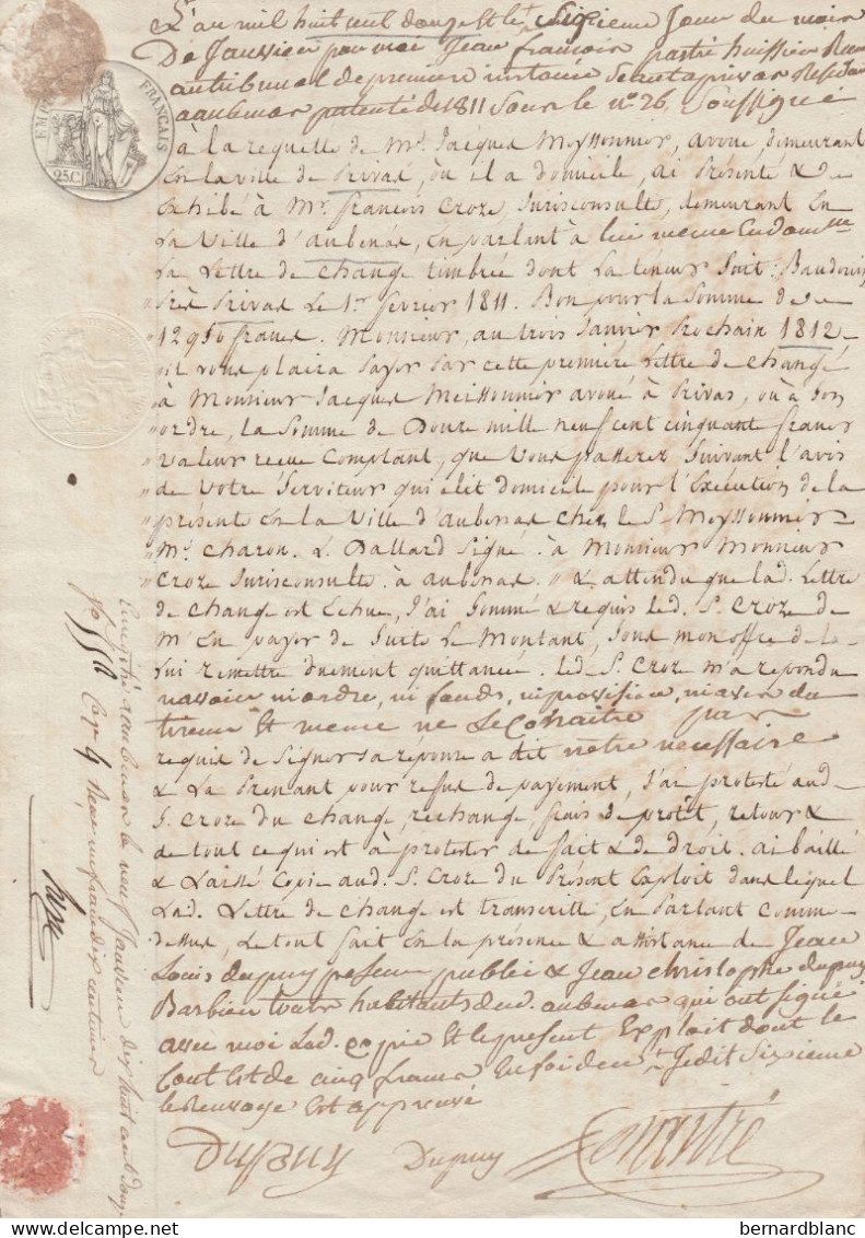 VP 1 FEUILLE - 1812 - PRIVAS - AUBENAS - Manuscripts