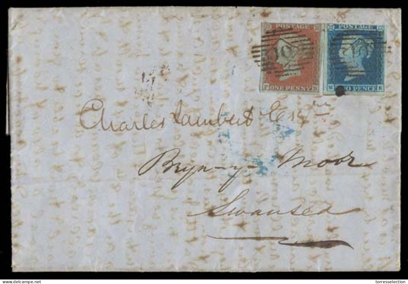 CHILE. 1852 (May 31). Coquimbo - UK. EL With Full Text Carried To London, (19 July) Where Posted With GB 1d + 2d, Tied " - Chile