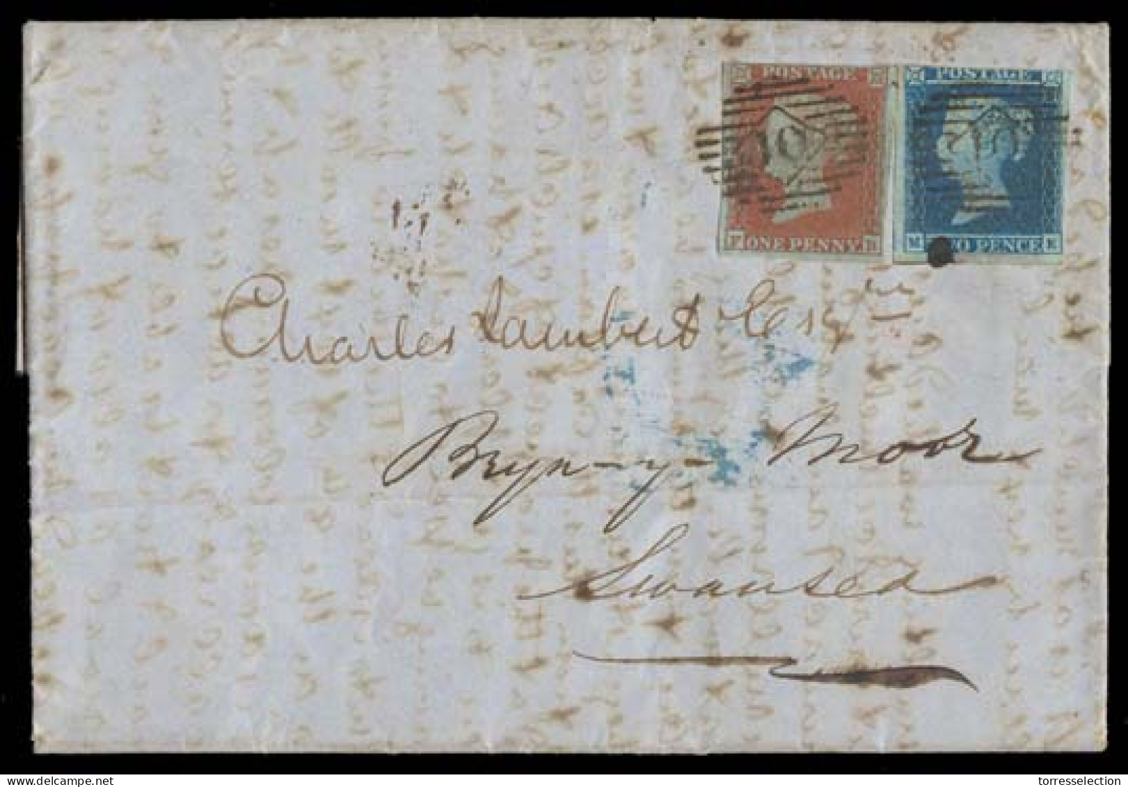 CHILE. 1852 (May 31). Coquimbo - UK. EL With Full Text Carried To London, (19 July) Where Posted With GB 1d + 2d, Tied " - Cile