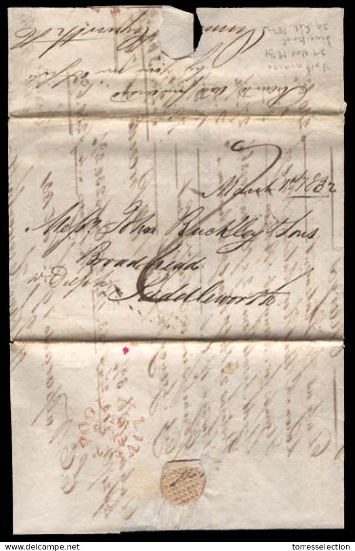 CHILE. 1831 (19 Nov). Valparaiso To England. EL Forwarded By O. Heyworth & Cº (displays Well), Red Cds Liverpool. Charge - Cile