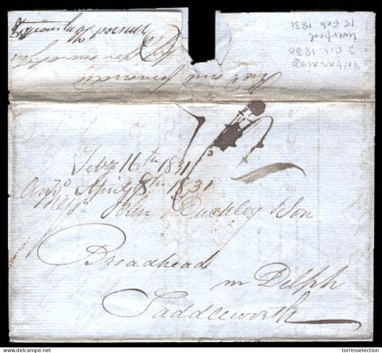 CHILE. 1830 (2 Oct). Valparaiso To England. EL. Via Liverpool With Forwarding (displays Well). 1sh / 2d + Red Liverpool  - Cile