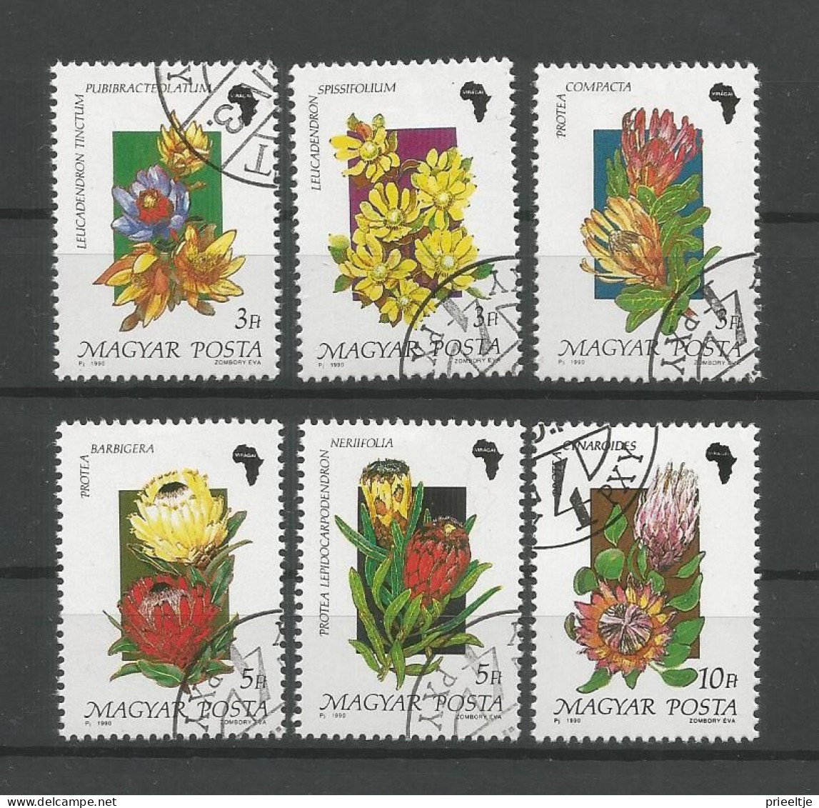Hungary 1990 Flowers From Africa Y.T. 3263/3268 (0) - Oblitérés