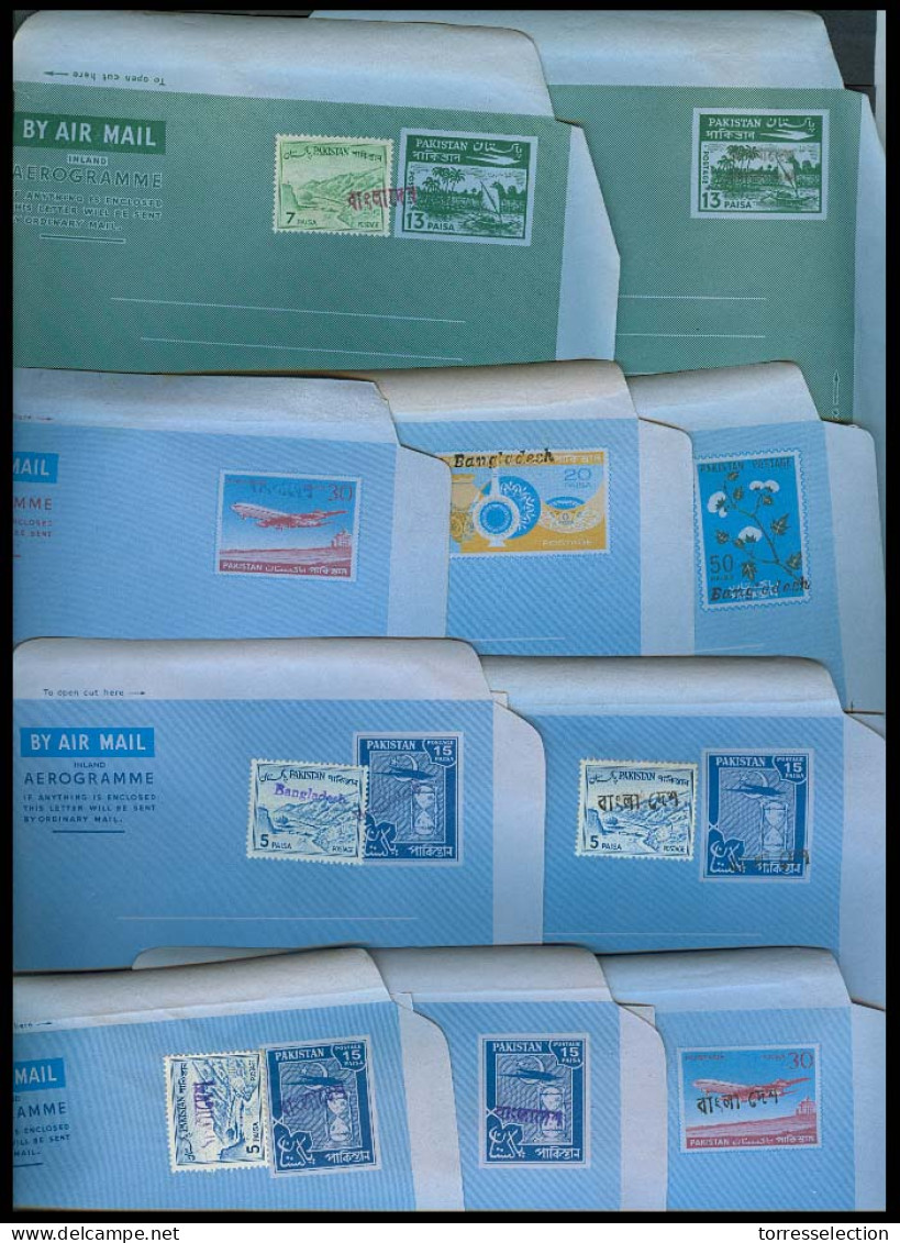 BANGLADESH. C.1972-3. 10 Diff Overprinted Early Mint Stat Letter Sheets. - Bangladesh