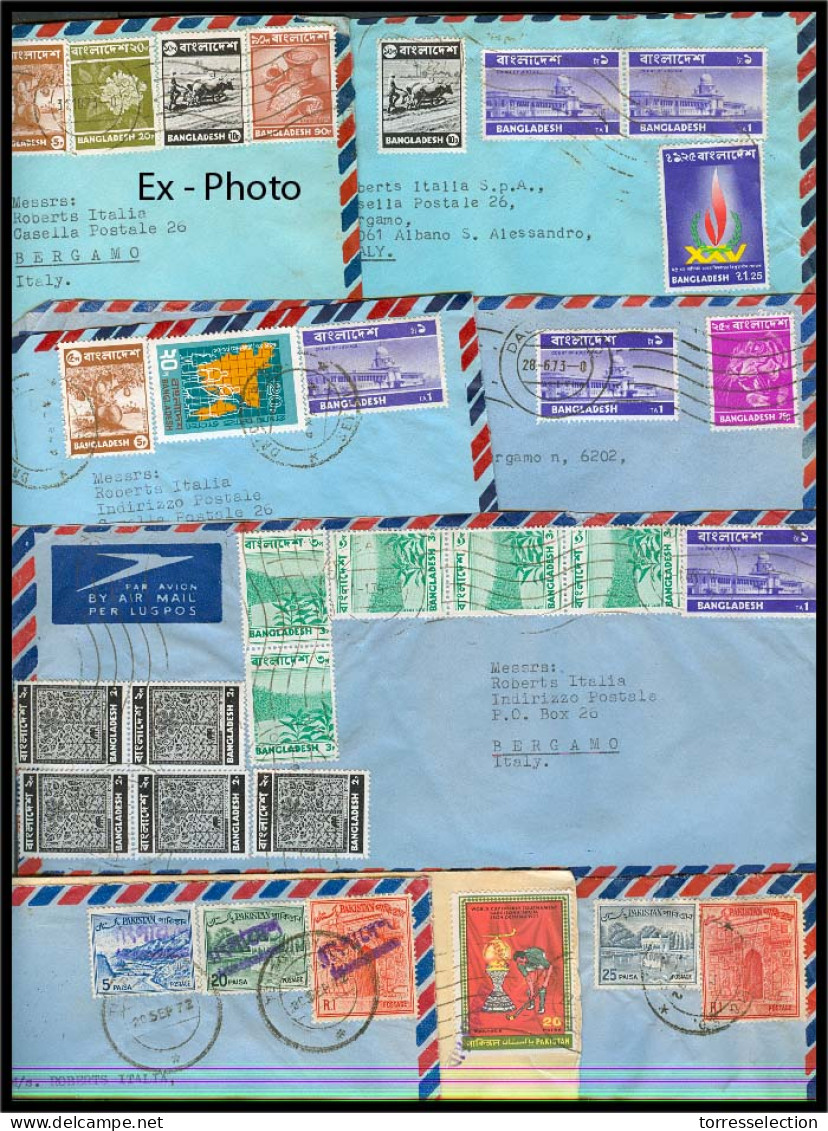 BANGLADESH. C.1972-76. 14 Usages To Europe / Fkd Envs / Ovptd / V Early Usages. - Bangladesh