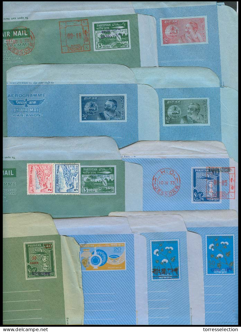 BANGLADESH. C.1972-3. 10 Diff Mint Ovptd Early Stat Letter Sheet. Mostly F-VF. - Bangladesh