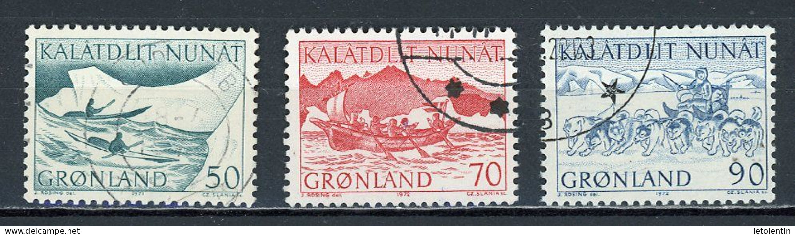 GROENLAND - TRANSPORTS POSTAUX - N° Yvert 66+67+68 Obli. - Gebraucht