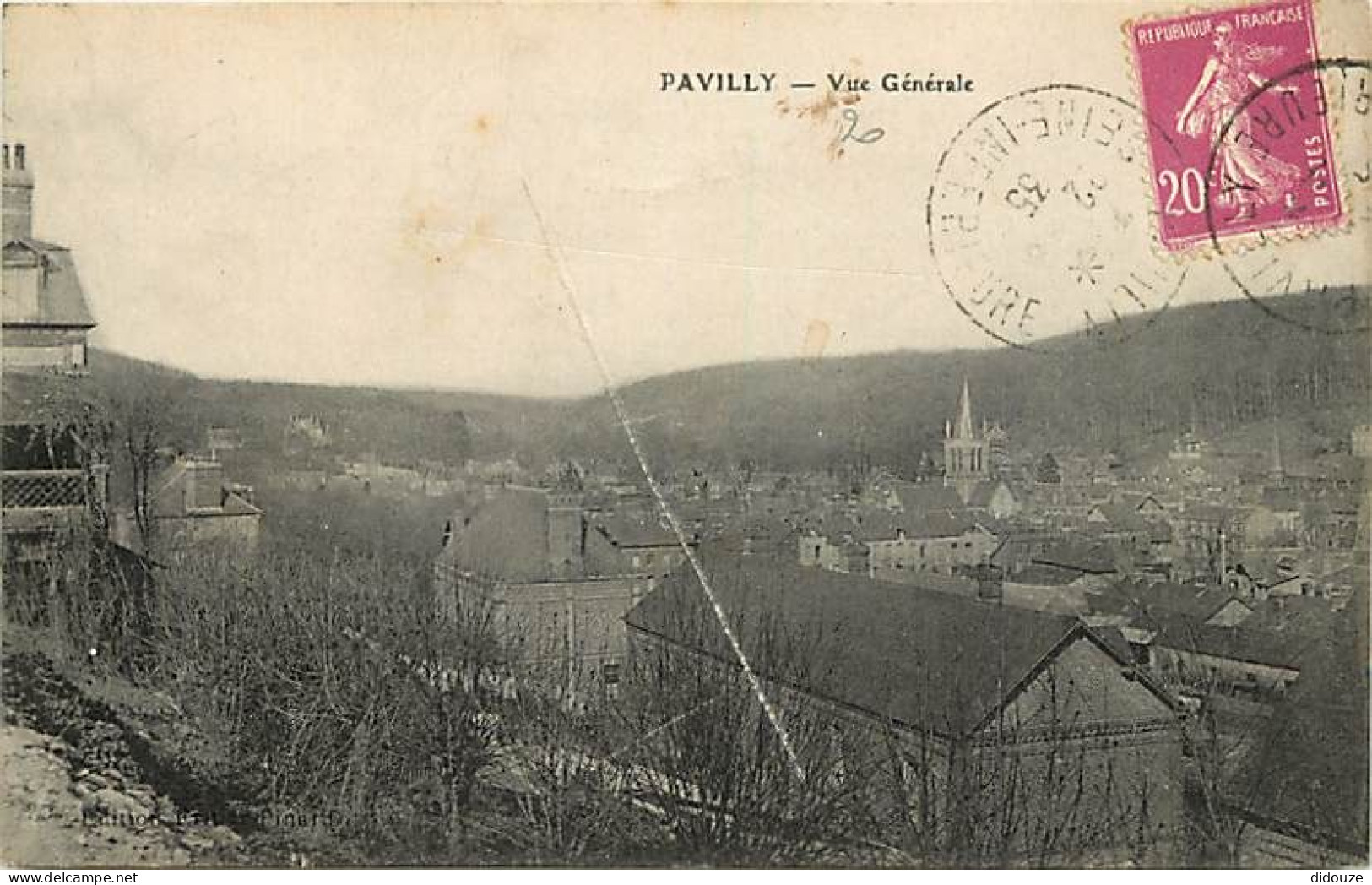 76 - Pavilly - Vue Générale - Oblitération Ronde De 1935 - Etat Trace De Découpe Visible Au Centre - CPA - Voir Scans Re - Pavilly