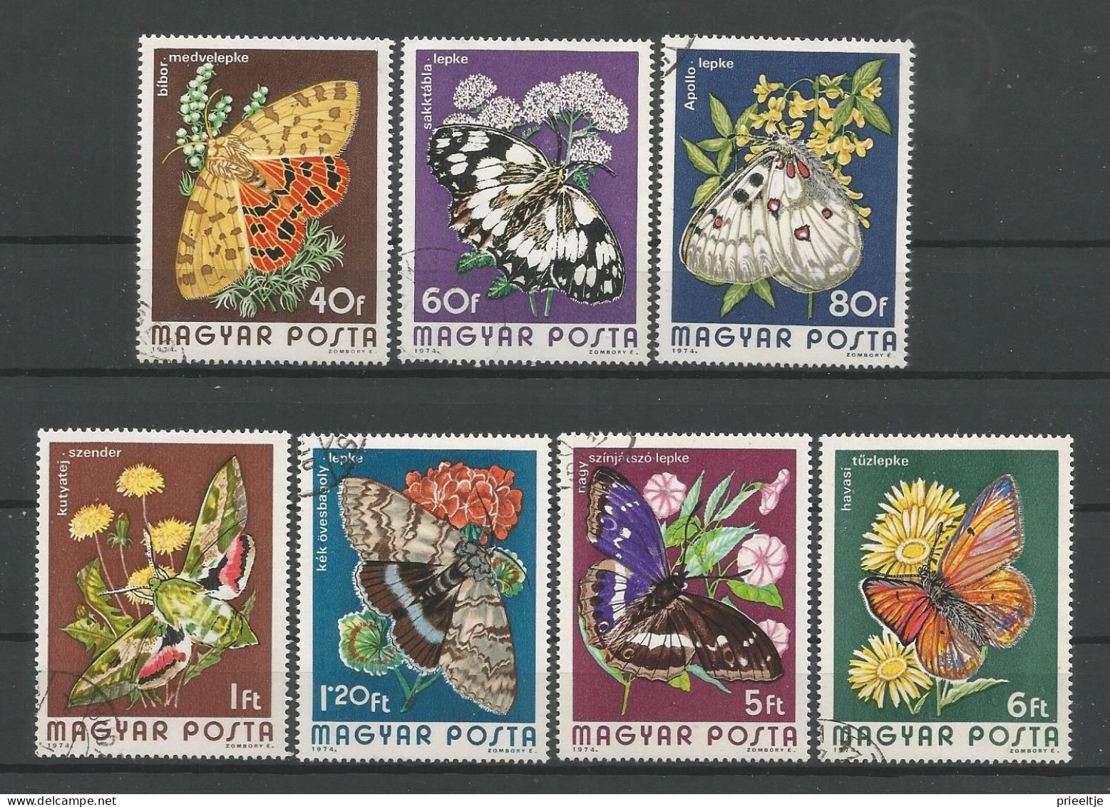 Hungary 1974 Butterflies  Y.T. 2394/2400 (0) - Usado