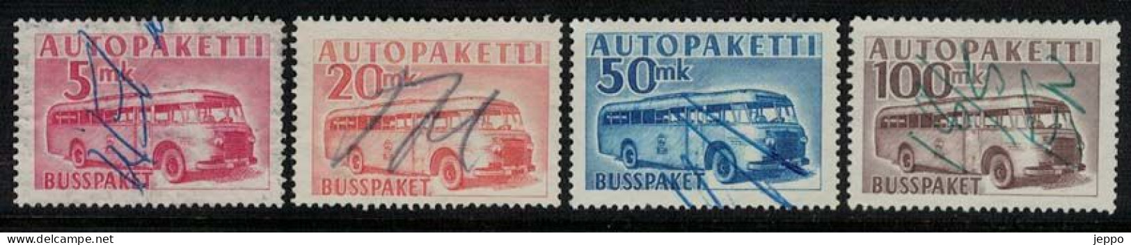 1952 Finland, Bus Parcel Stamps Complete Set Used. - Pacchi Tramite Autobus