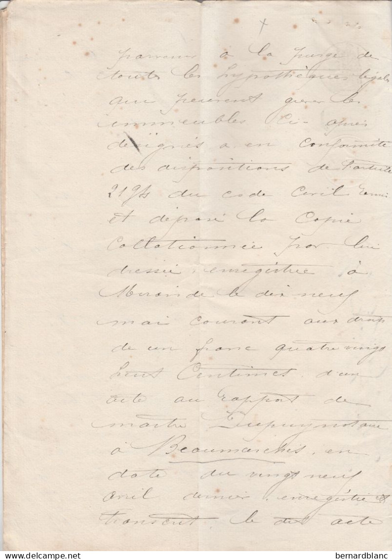 VP 4 FEUILLES - 1886 - MIRANDE - AUCH - BEAUMARCHES - Manuscripts