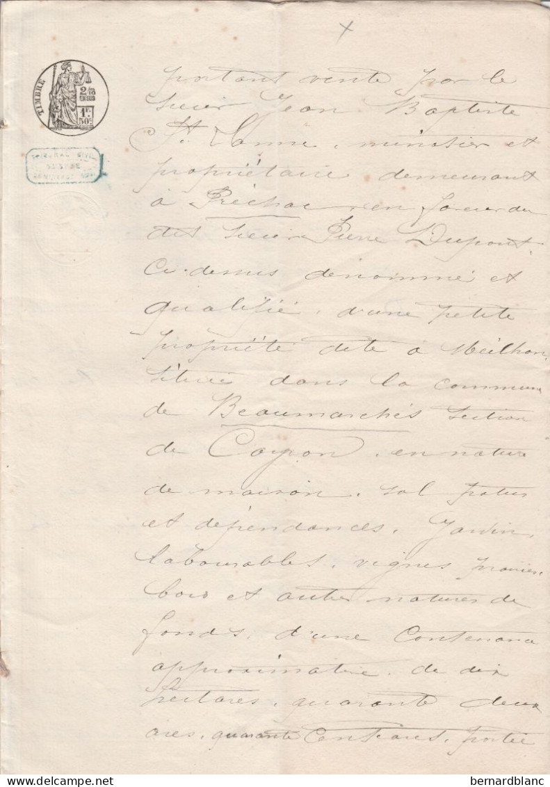 VP 4 FEUILLES - 1886 - MIRANDE - AUCH - BEAUMARCHES - Manuscripts