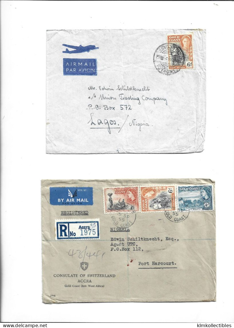 GREAT BRITAIN UNITED KINGDOM ENGLAND COLONIES - GOLD COAST GHANA - POSTAL HISTORY LOT - SWITZERLAND CONSULATE ACCRA - Côte D'Or (...-1957)