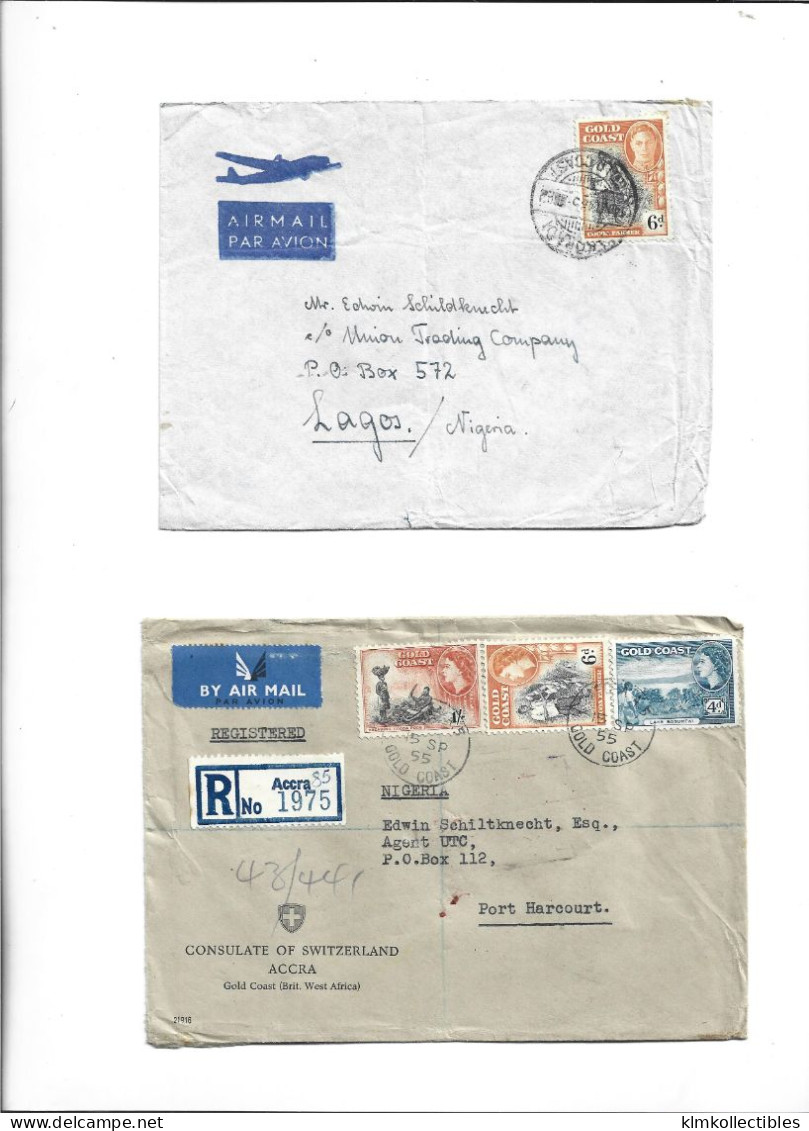 GREAT BRITAIN UNITED KINGDOM ENGLAND COLONIES - GOLD COAST GHANA - POSTAL HISTORY LOT - SWITZERLAND CONSULATE ACCRA - Gold Coast (...-1957)