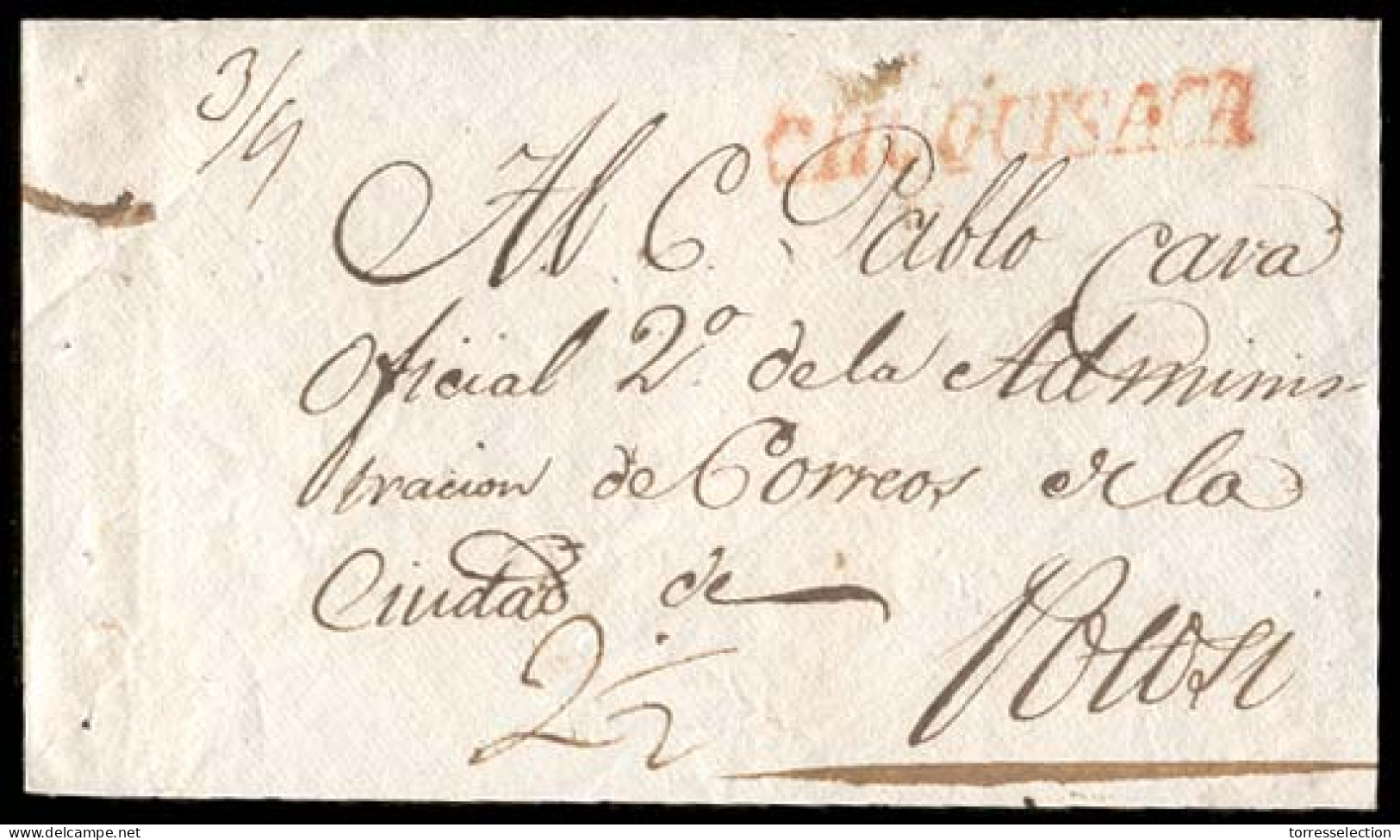 BOLIVIA. C. 1800. Colonial Front To Potosi. Charged 2 1/2rs Manuscript With "CHUQUISACA" (xxx). Excellent Condition Stri - Bolivie