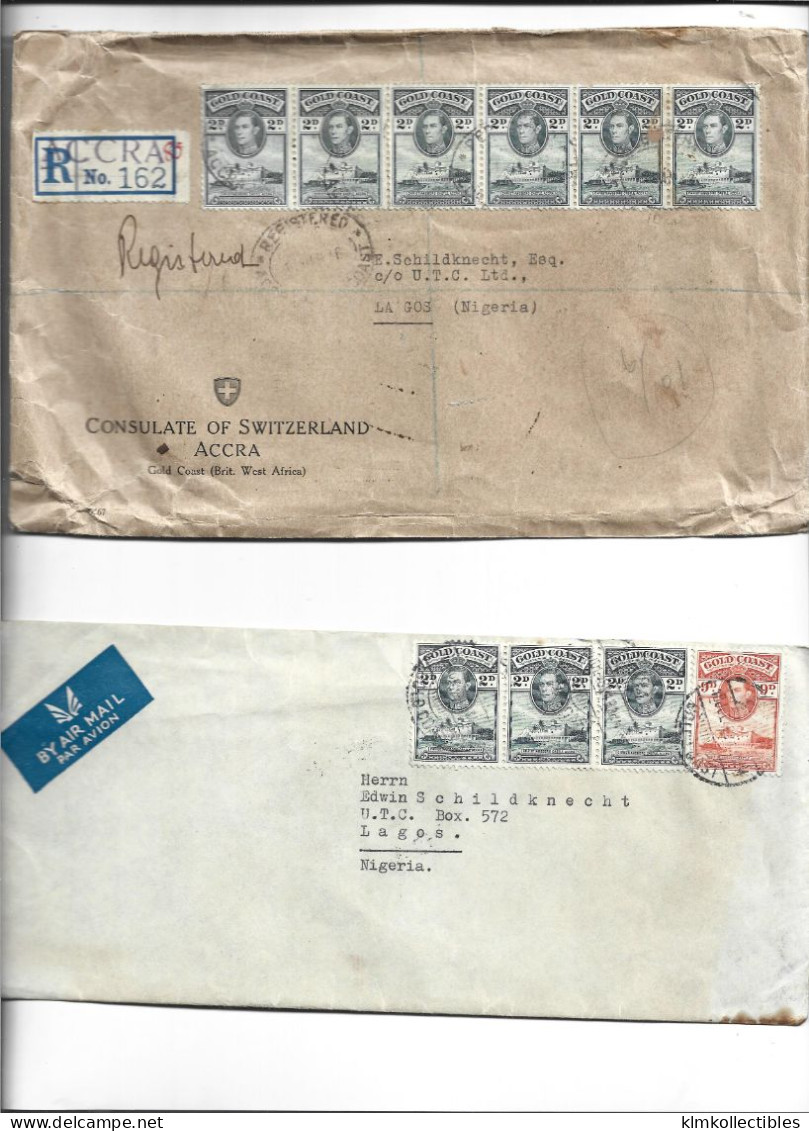 GREAT BRITAIN UNITED KINGDOM ENGLAND COLONIES - GOLD COAST GHANA - POSTAL HISTORY LOT - SWITZERLAND CINDERELLA ACCRA - Goudkust (...-1957)