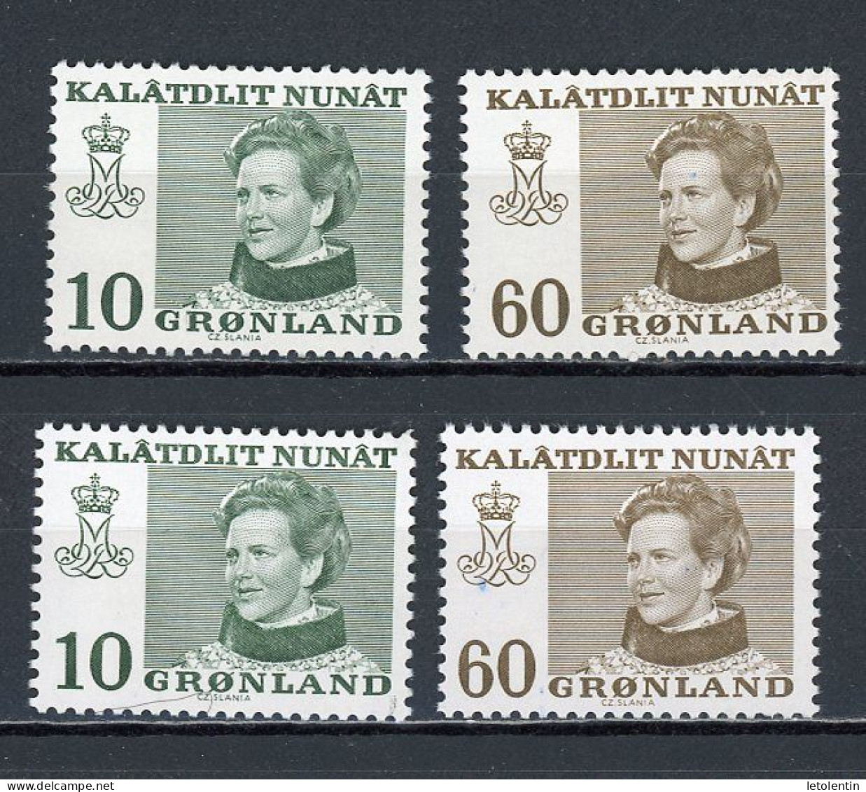 GROENLAND - MARGRETHE II - N° Yvert 72+73+72a+73a ** - Unused Stamps