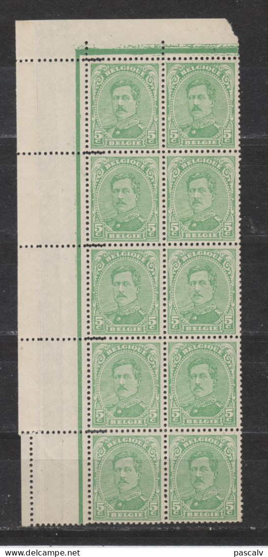 COB 137B ** Neuf Sans Charnière Bloc De 10 - 1915-1920 Alberto I