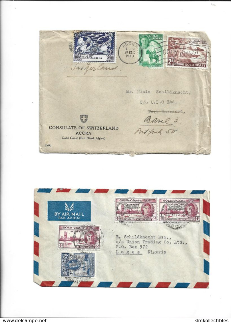 GREAT BRITAIN UNITED KINGDOM ENGLAND COLONIES - GOLD COAST GHANA - POSTAL HISTORY LOT - SWITZERLAND CINDERELLA ACCRA - Costa D'Oro (...-1957)