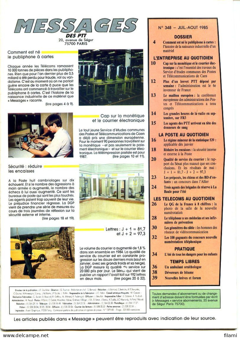 Messages Des PTT Lot 4 Numeros 1982-83-84-85 - Francés (desde 1941)