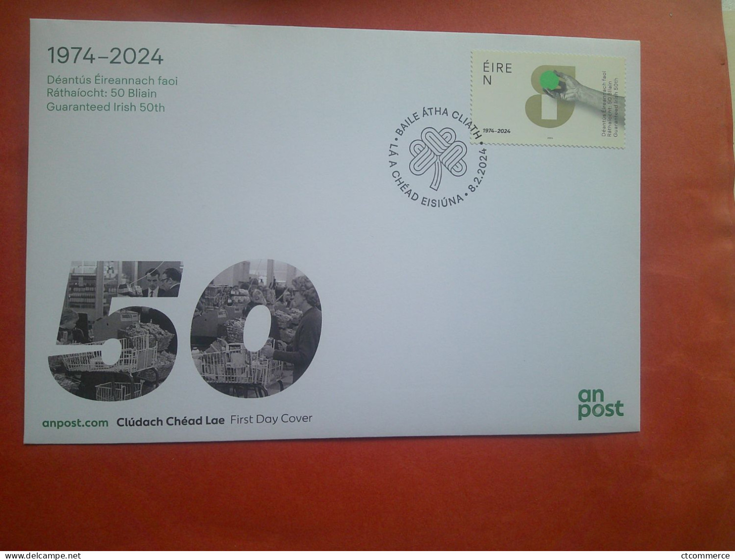 8.2.2024 "guarenteed Irish" Symbol,  50th. - FDC