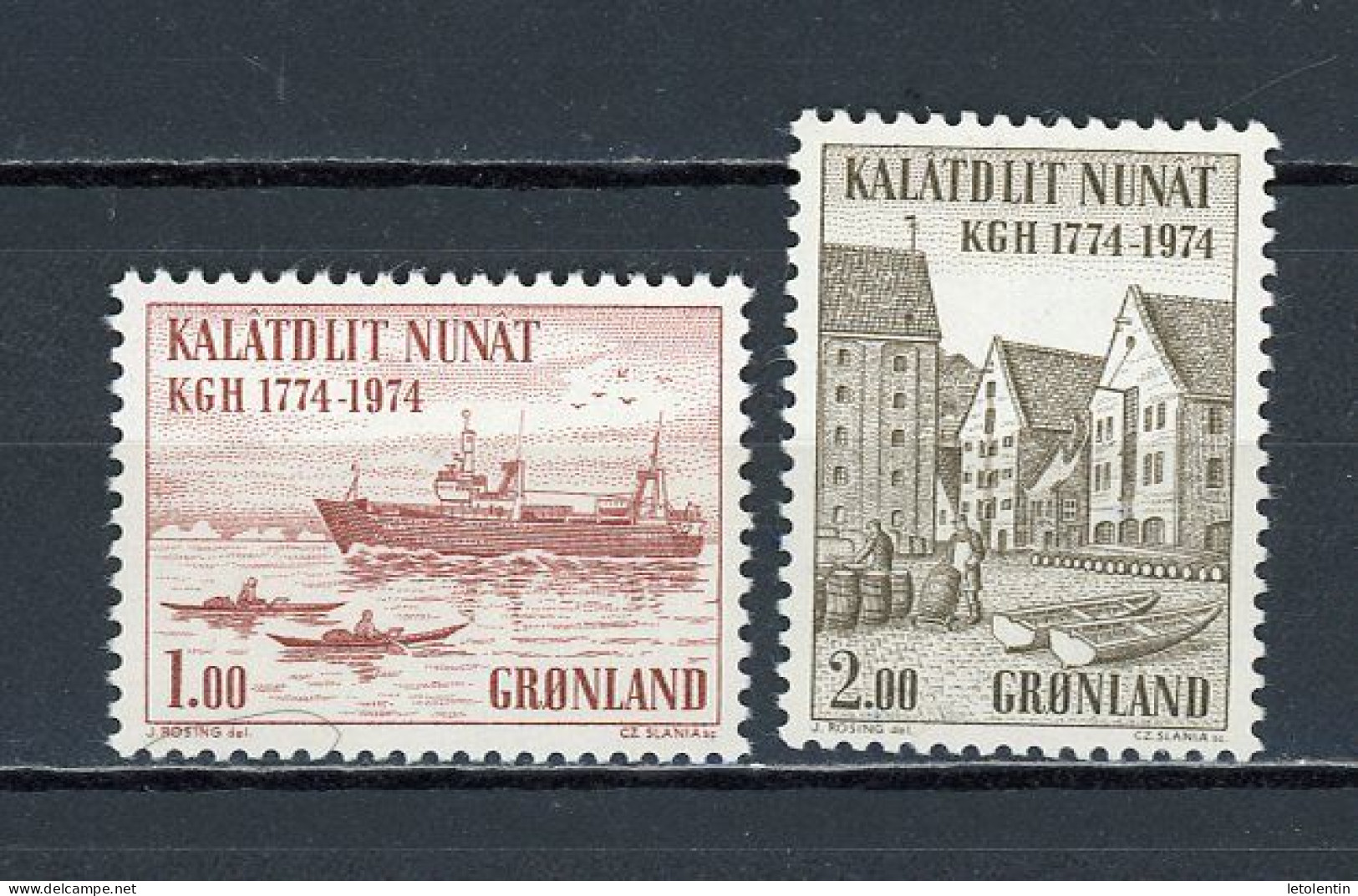 GROENLAND - CHAMBRE DE COMMERCE ROYALE - N° Yvert 76+77 ** - Unused Stamps