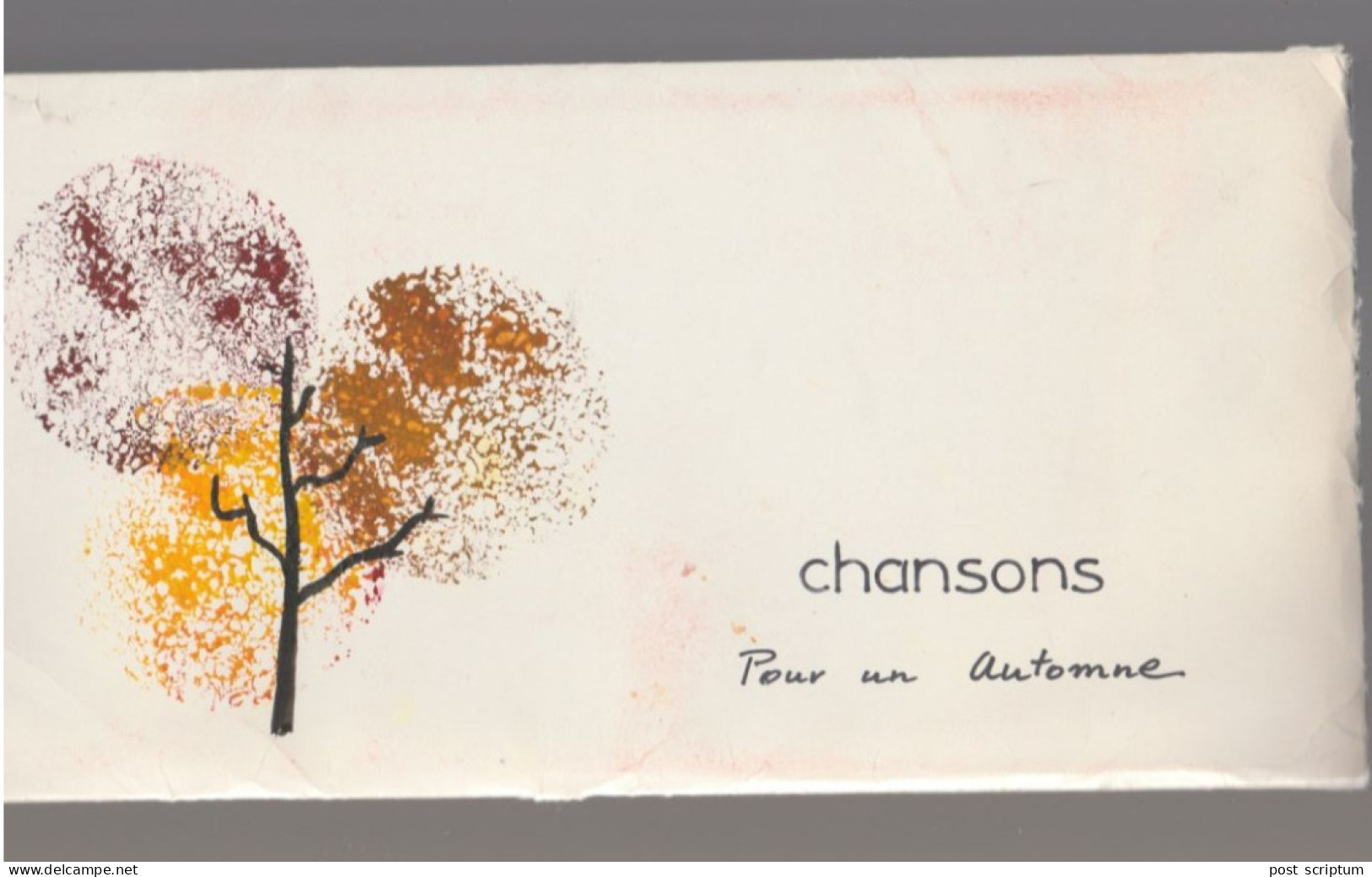 Livre - Chansons Pour Un Automne : Pochette Contenant 15 Textes De Chanson De J M Koltès - Illustration Au Pochoir - Musica