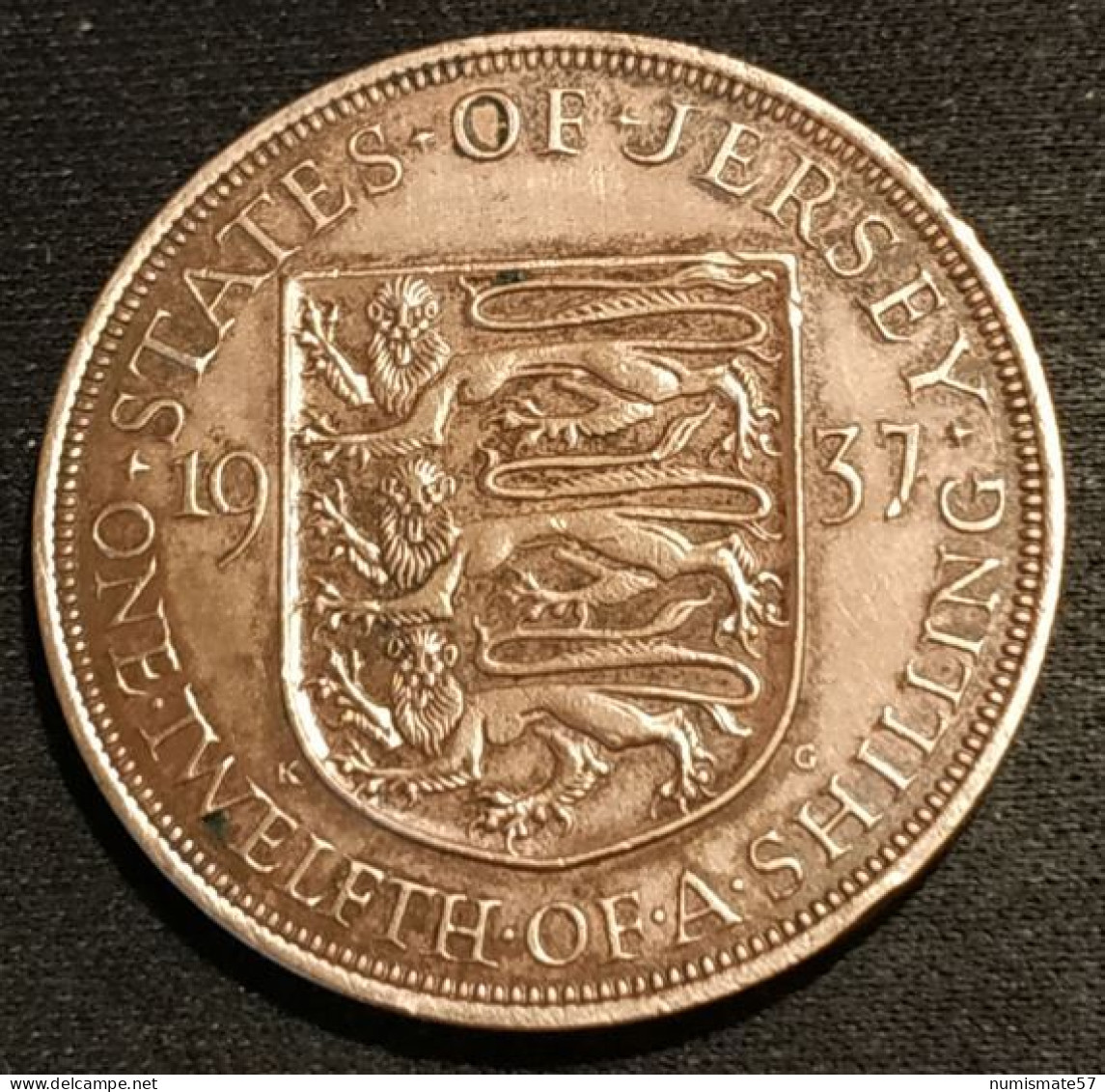 JERSEY - 1/12 SHILLING 1937 - George VI - KM 18 - ONE·TWELFTH·OF·A·SHILLING - Jersey