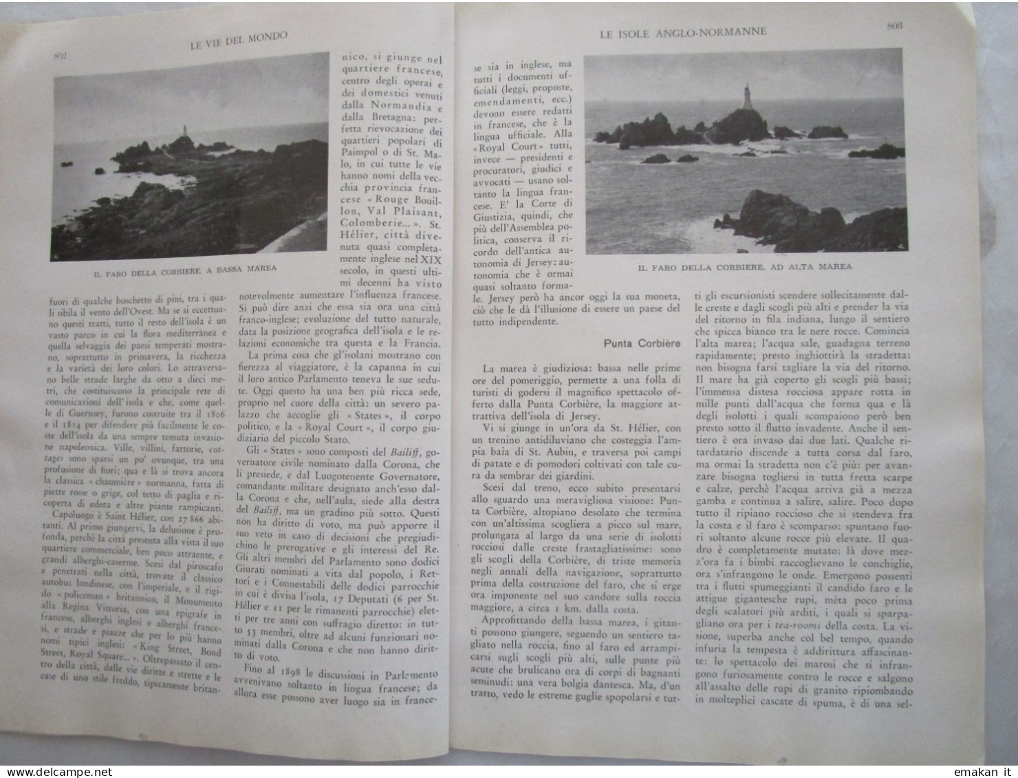 # ARTICOLO CLIPPING LE ISOLE ANGLO NORMANNE / CASA VICTOR HUGO'  - 1940 - Kino