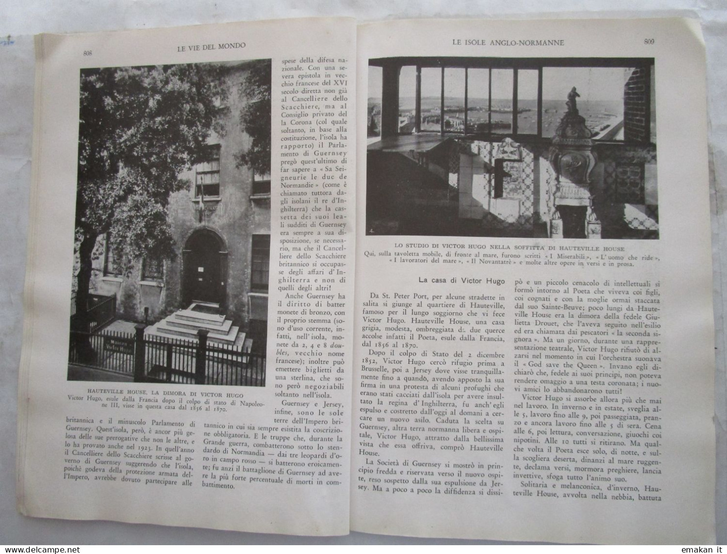 # ARTICOLO CLIPPING LE ISOLE ANGLO NORMANNE / CASA VICTOR HUGO'  - 1940