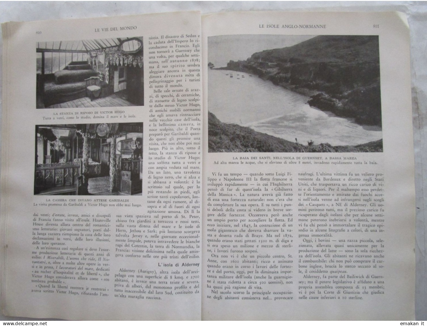 # ARTICOLO CLIPPING LE ISOLE ANGLO NORMANNE / CASA VICTOR HUGO'  - 1940