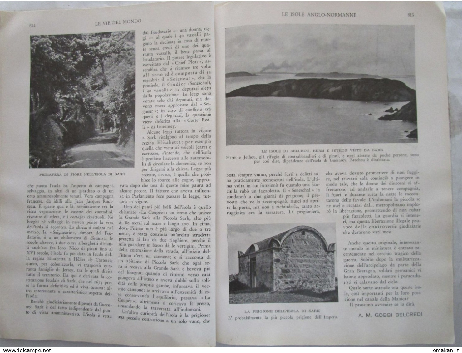 # ARTICOLO CLIPPING LE ISOLE ANGLO NORMANNE / CASA VICTOR HUGO'  - 1940