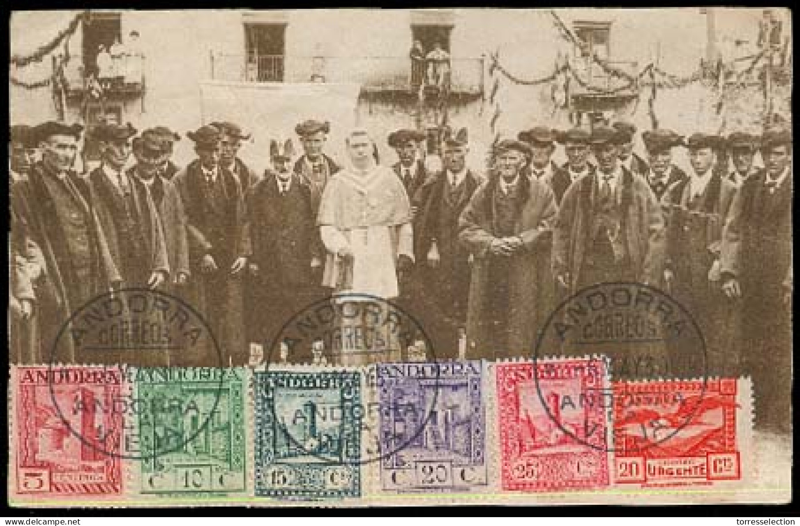 ANDORRA. 1930 (6 Mayo). TP Consell Con 6 Sellos Matasellos Sin Circular. MB. - Altri & Non Classificati