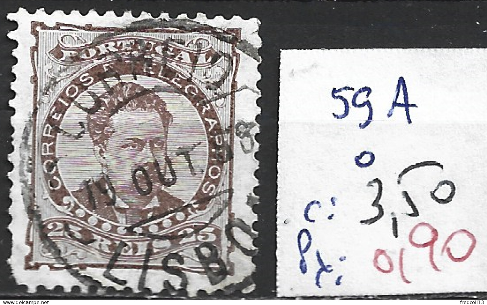 PORTUGAL 59A Oblitéré Côte 3.50 € - Usado