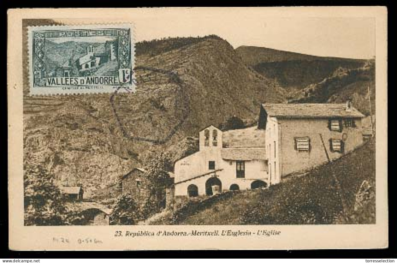 ANDORRA. 1933. Of Francesa. TP Mmaximun Card. Franqueo 1c Sin Circular. - Andere & Zonder Classificatie