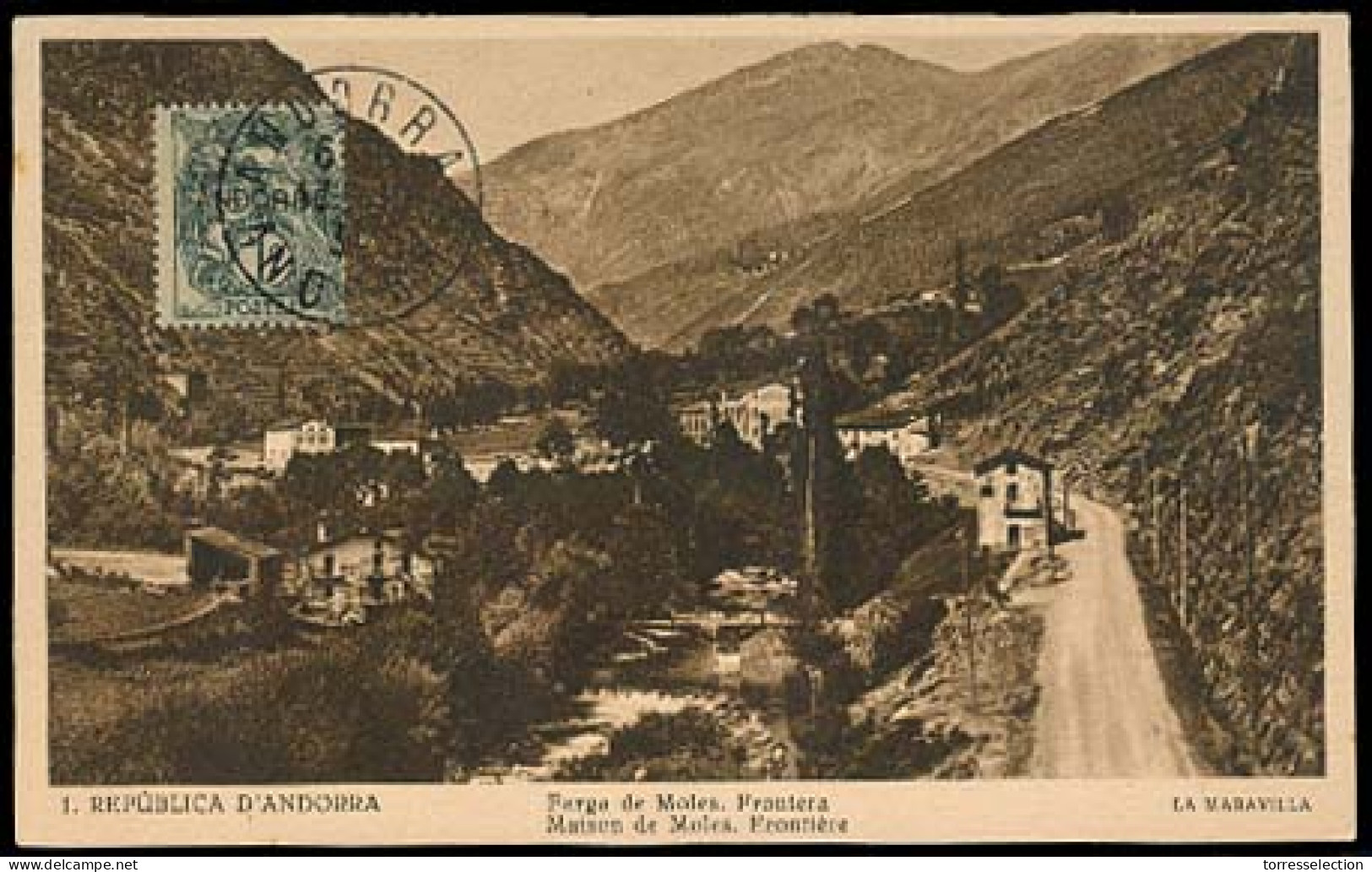 ANDORRA. 1931 (17 Oct). Of Francesa TP Sin Circular Con Sello 1c Sobrec. 1ª Emision. MB. - Other & Unclassified