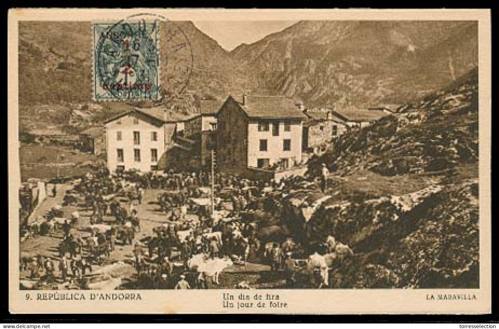 ANDORRA. 1931 (17 Oct). Of Francesa. TP Sin Circular Con Sello 1ª Emision. 1/2c. MB. - Autres & Non Classés