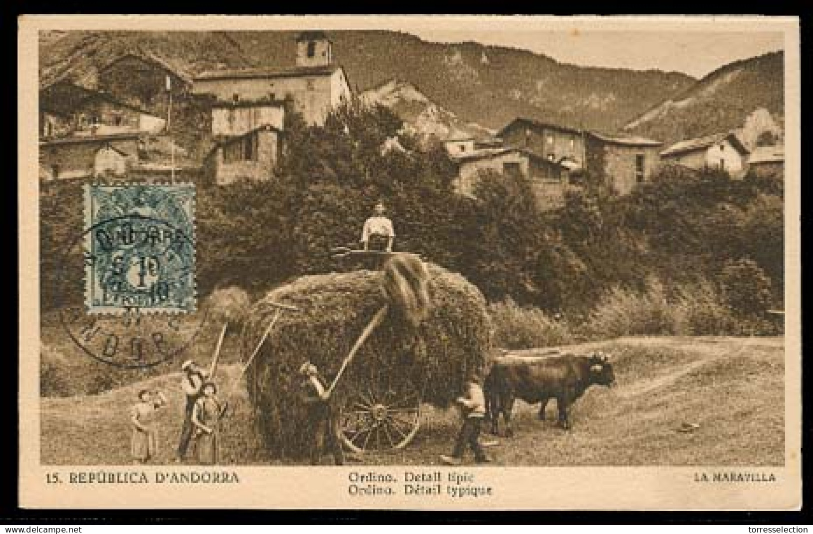 ANDORRA. 1931 (17 Oct). Of Francesa. TP Sin Circular Con Sello 1a Emision Sobre. MB. - Altri & Non Classificati