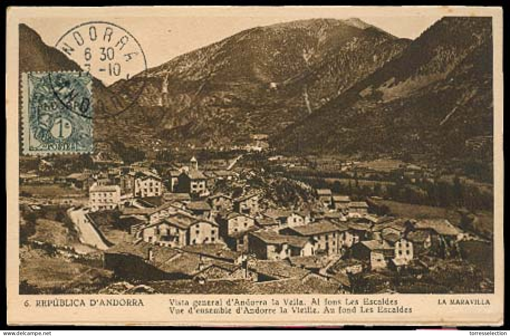 ANDORRA. 1931 (17 Oct). Of Francesa. TP Sello Sobre Primera Emision 1c. MB. - Sonstige & Ohne Zuordnung