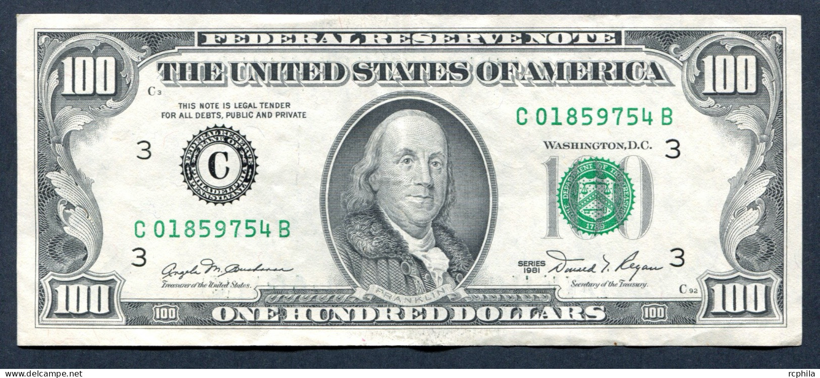 RC 27193 USA $100 BILLET SÉRIES 1981 - Federal Reserve (1928-...)