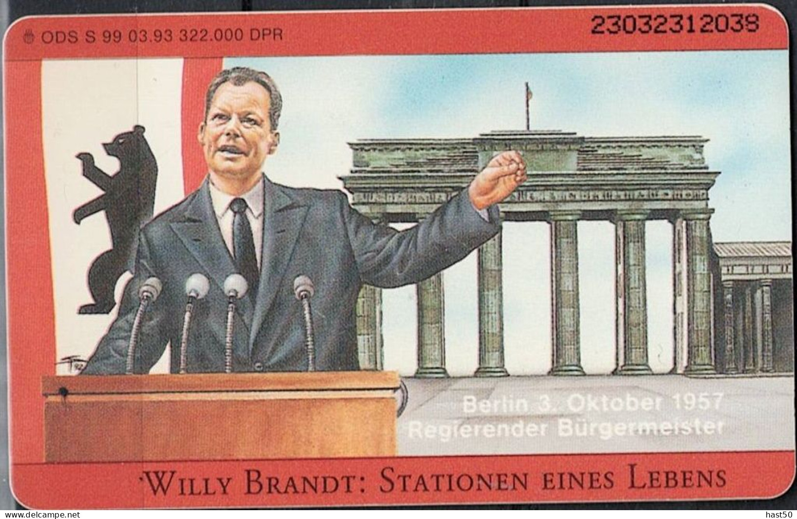 Deutschland -  S-SERIES : Brandt Vor Brandenburger Tor USED -  1993 - S-Series: Schalterserie Mit Fremdfirmenreklame