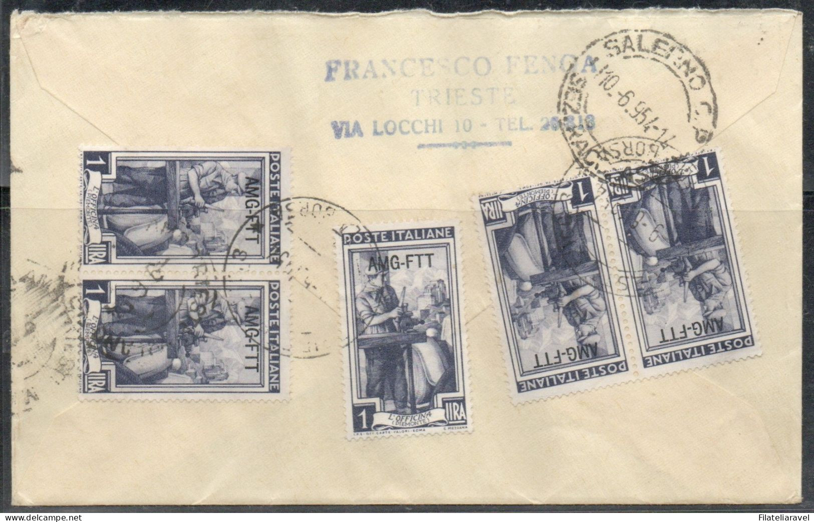 Trieste A - 1950/54 Lettera Raccomandata Espresso Da Trieste A Salerno + Cartolina Viaggiata Da Trieste A Trento 1954 - Storia Postale