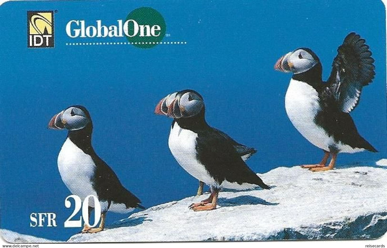 Switzerland: Prepaid GlobalOne/IDT - Puffins 11.04 - Svizzera