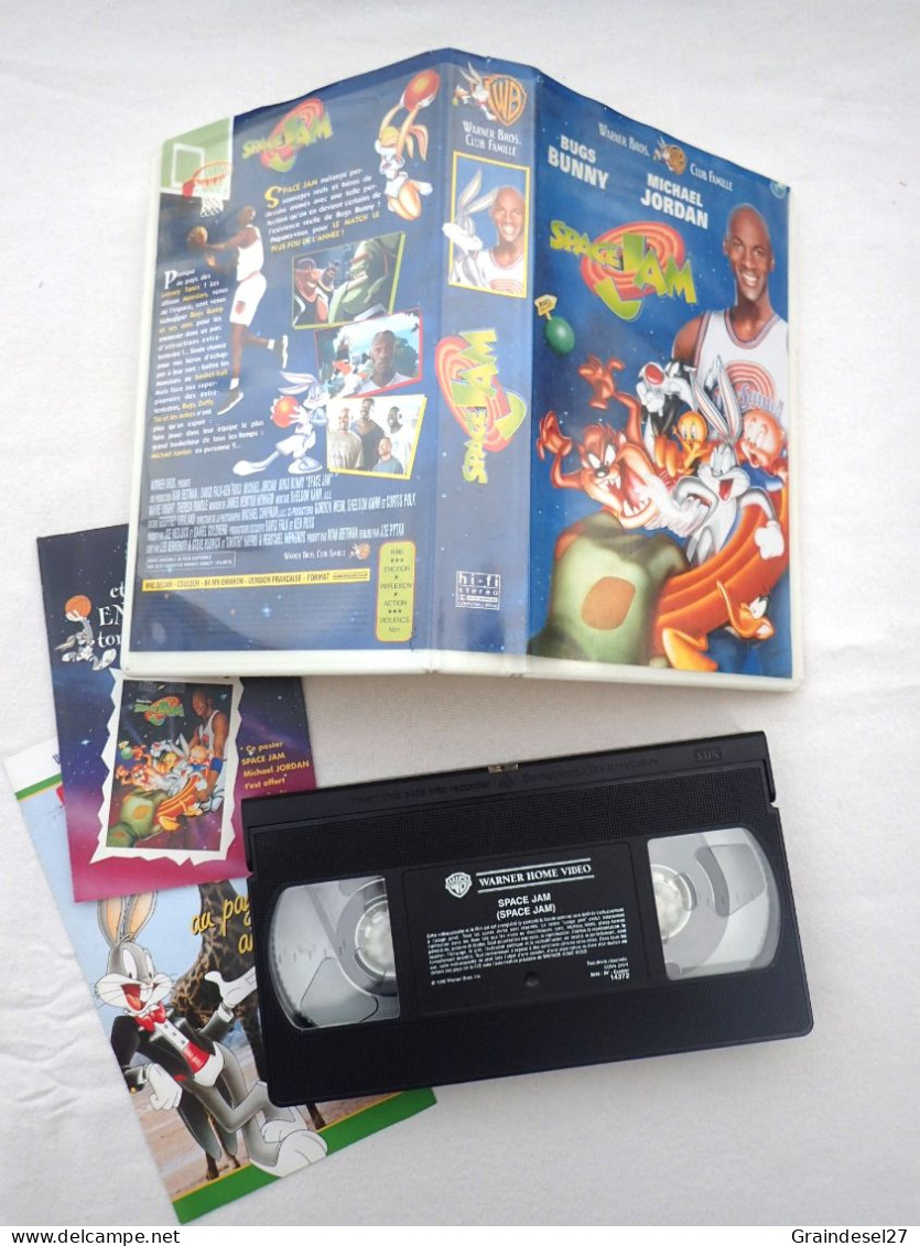 Cassette VHS Film SPACE JAM, Avec Michael Jordan, Bugs Bunny, Looney Tunes De Warner Bros - Dibujos Animados