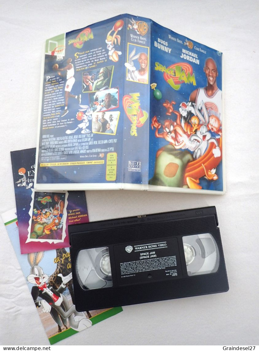 Cassette VHS Film SPACE JAM, Avec Michael Jordan, Bugs Bunny, Looney Tunes De Warner Bros - Cartoni Animati