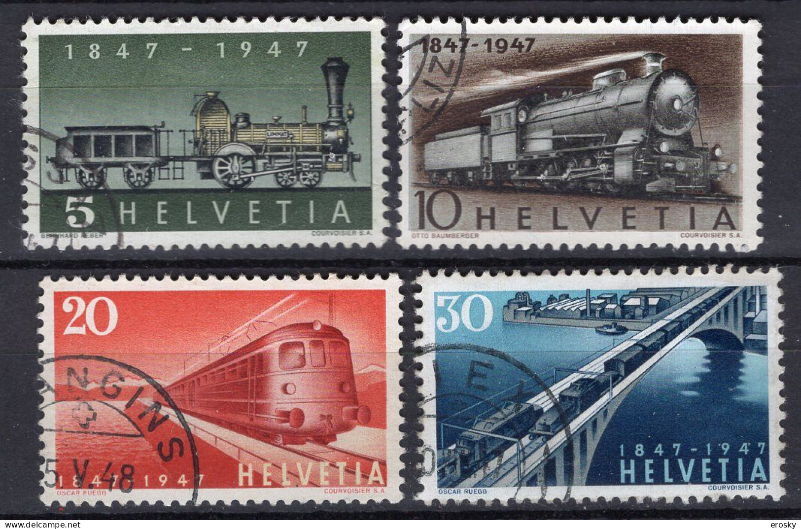 T1960 - SUISSE SWITZERLAND Yv N°441/44 - Oblitérés